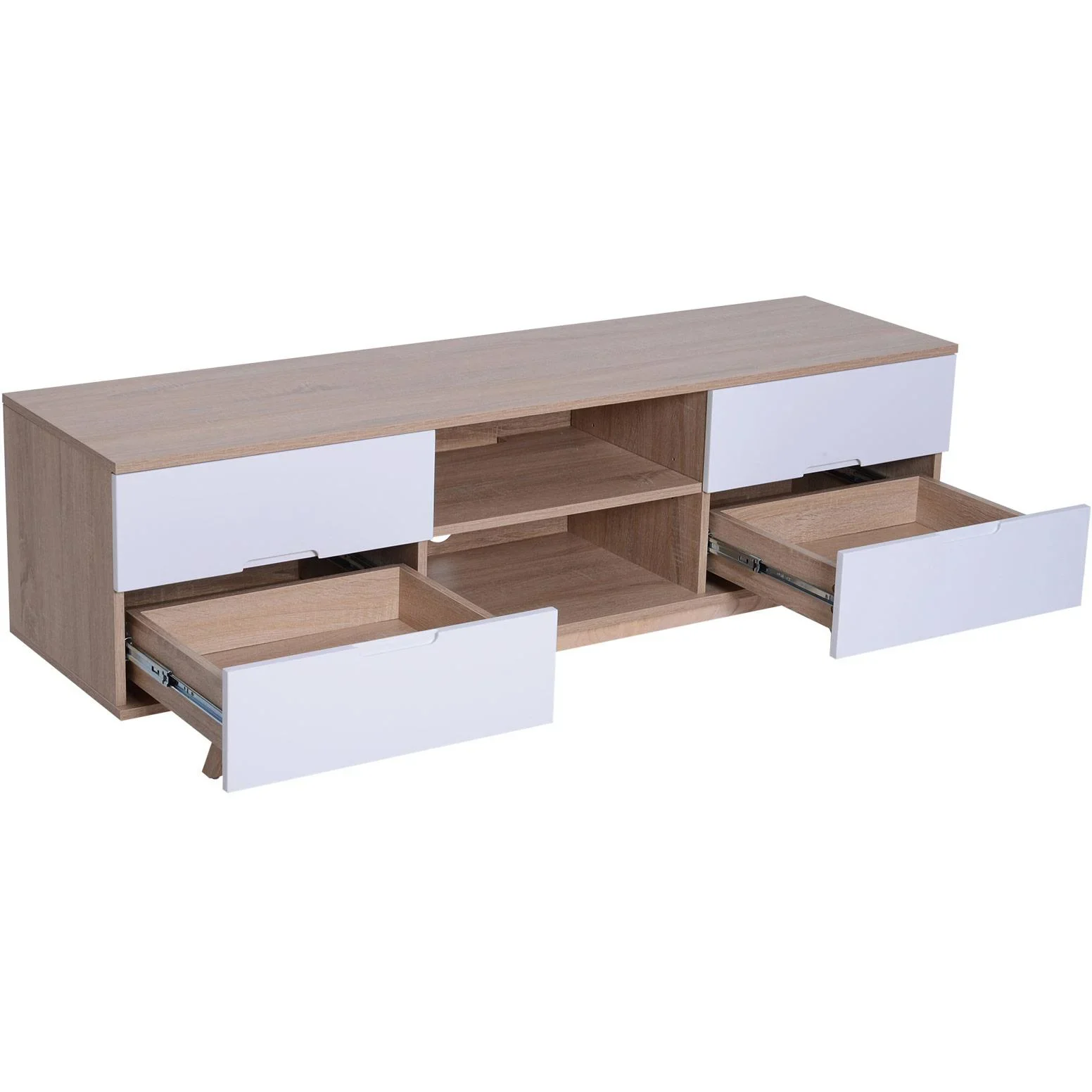 Fernsehtisch Fernsehschrank TV-Board Lowboard TV-Schrank Unterschrank 4 x Schublade 2 x Ablage 150 x 40 x 50 cm - 1