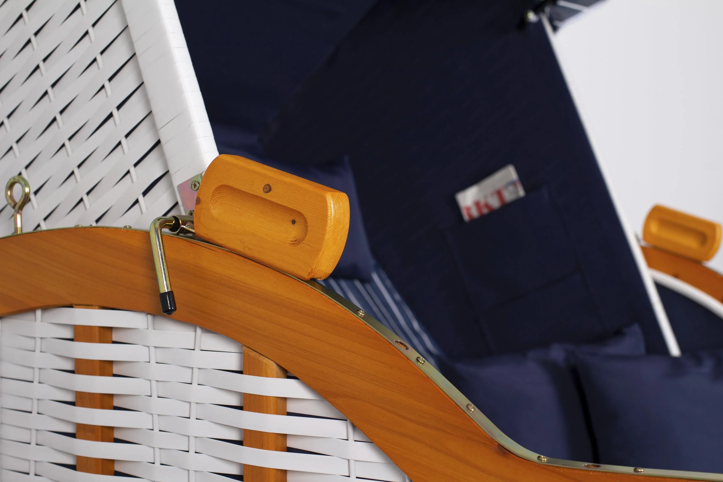 Strandkorb "Ostsee" gestreift in royal blau - 3