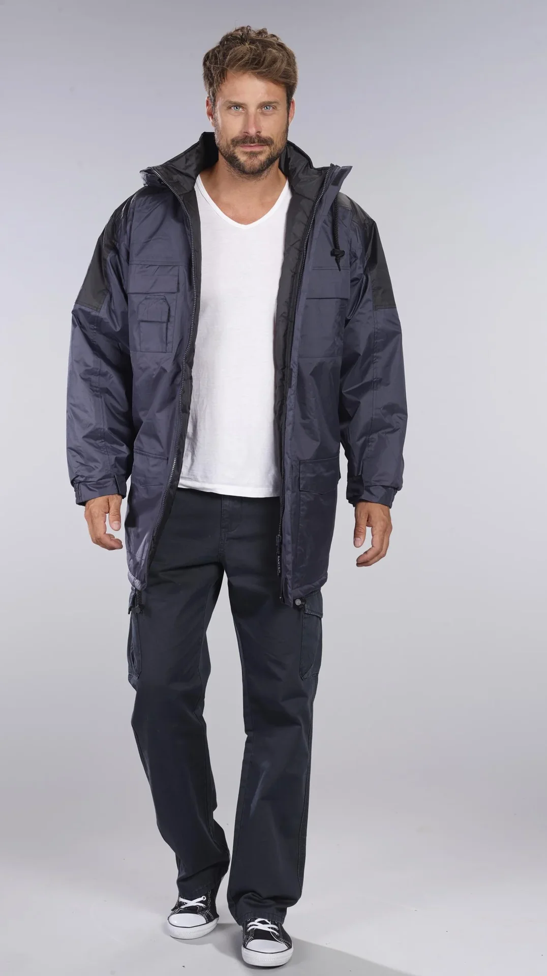 Cargohose aus Baumwolltwill, Farbe blau/grau, Gr.52 - 3