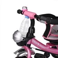 Kinderdreirad - Pink - Schiebestange, klappbares Dach, klappbare Fußstütze, Korb - 3