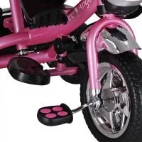 Kinderdreirad - Pink - Schiebestange, klappbares Dach, klappbare Fußstütze, Korb - 4