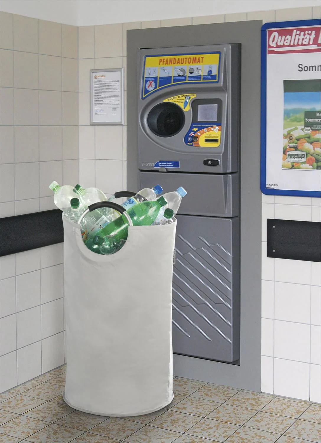 Wäschesammler JUMBO STONE, Multifunktionstasche, 69 l, Farbe grau - 0