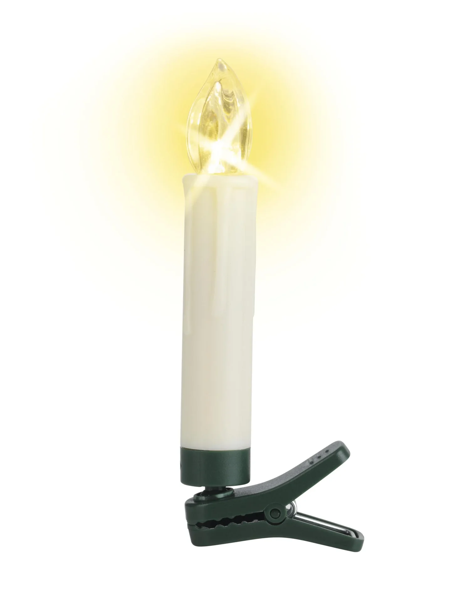 Kabellose LED-Weihnachtsbaumkerzen, Creme-Weiss, batteriebetrieben, mit Clip-Halterung und Fernbedienung, warm-weiß, 16 Stück - 2