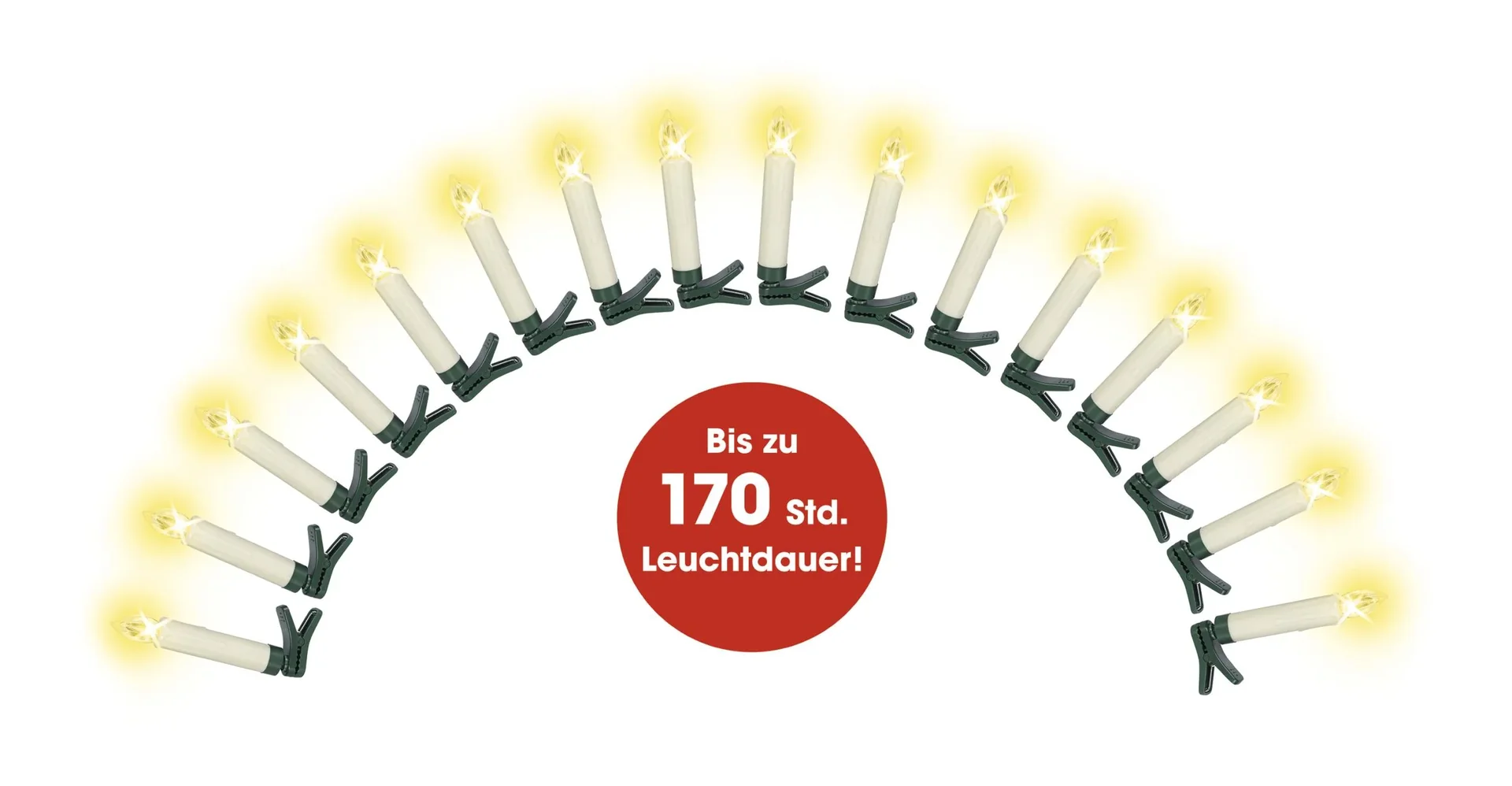 Kabellose LED-Weihnachtsbaumkerzen, Creme-Weiss, batteriebetrieben, mit Clip-Halterung und Fernbedienung, warm-weiß, 16 Stück - 4