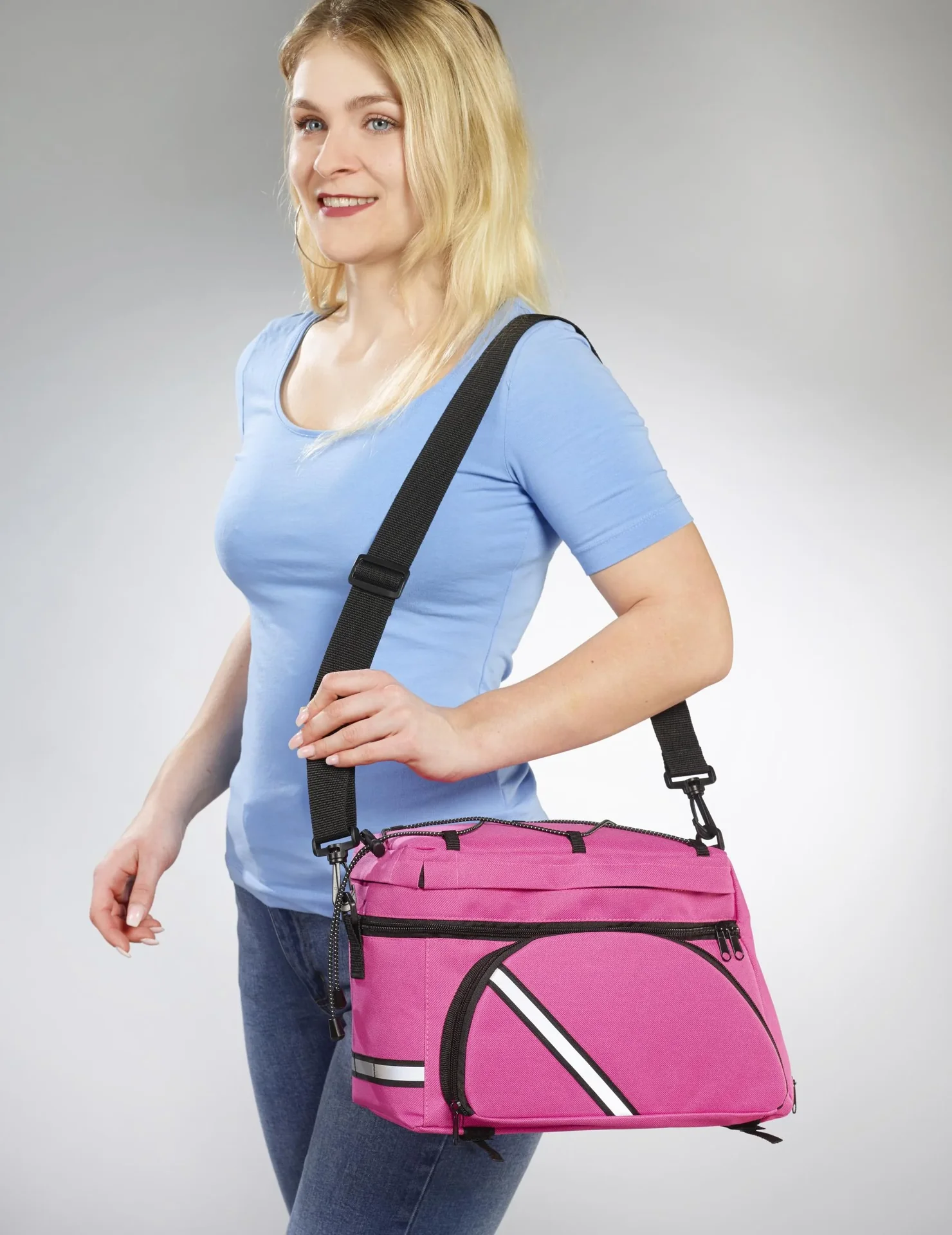 Fahrrad Gepäckträgertasche - multifunktionell, Pink - 4
