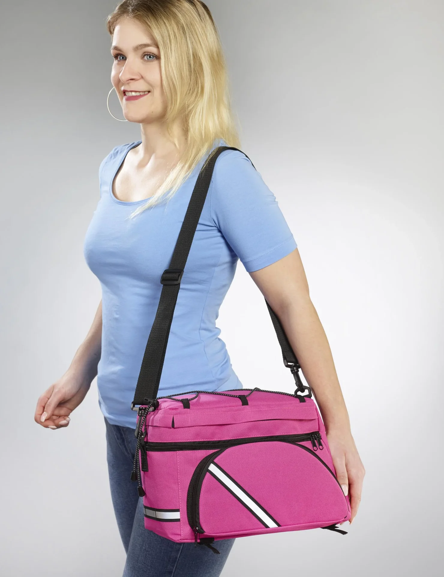 Fahrrad Gepäckträgertasche - multifunktionell, Pink - 5