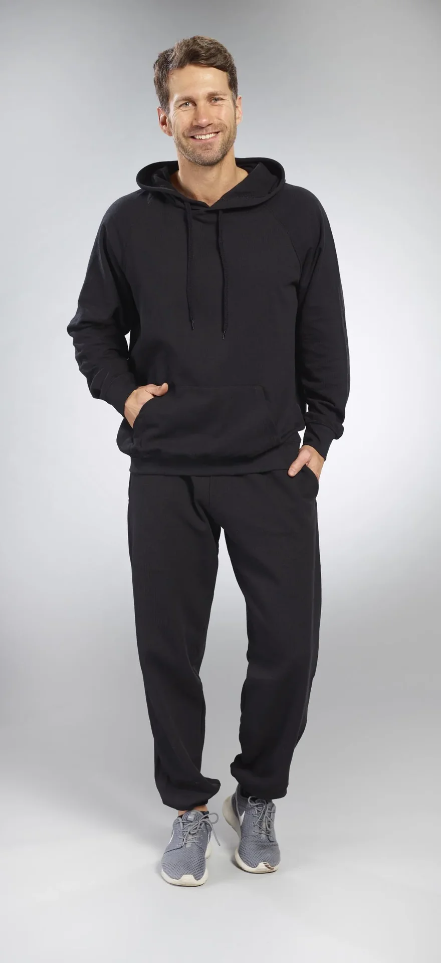 Hoody mit Kängurutasche, Farbe schwarz, Gr.L - 5