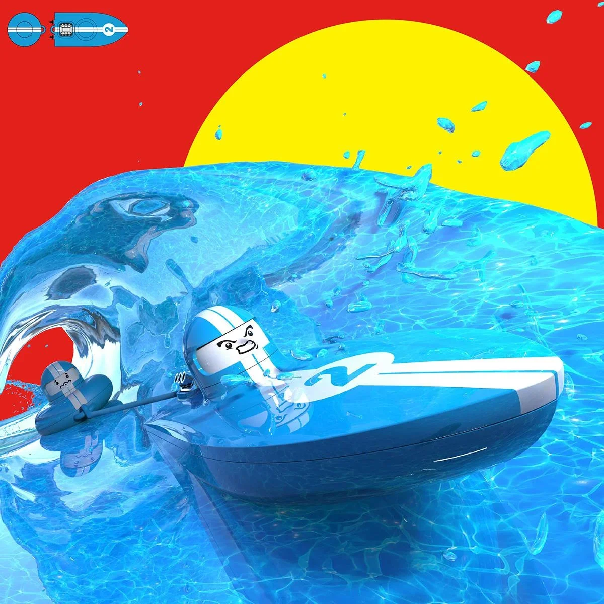 Sharper Image Wave Rage RC lenkbares Trollingboot - blau - 5