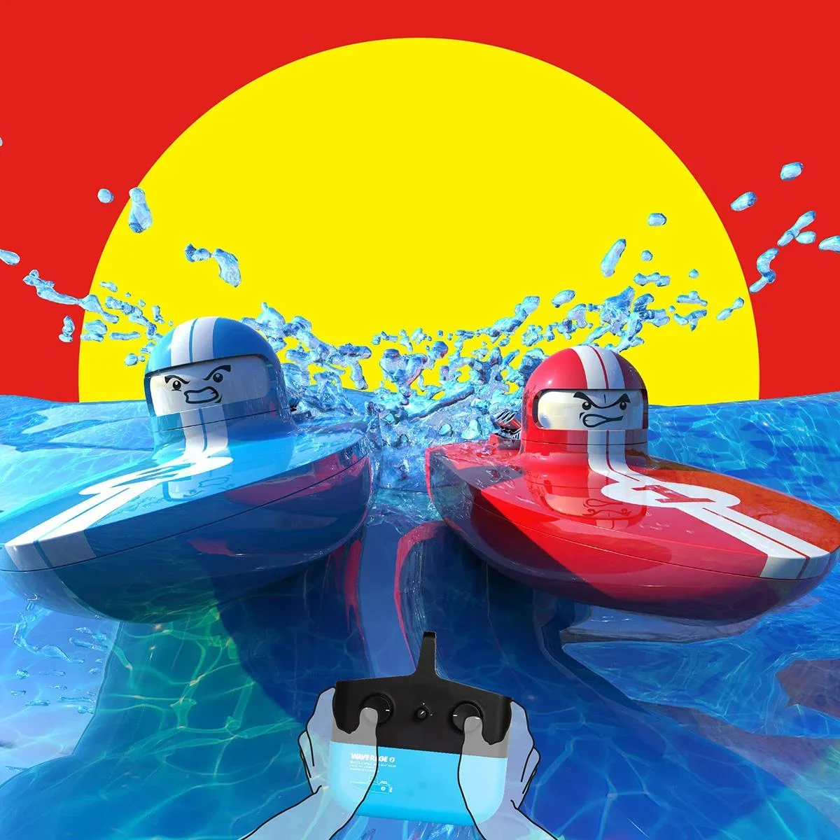 Sharper Image Wave Rage RC lenkbares Trollingboot - blau - 6