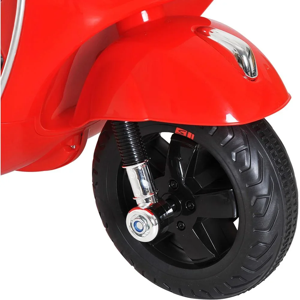 Elektro Kindermotorrad VESPA Kinderauto Weiß Rot - 0