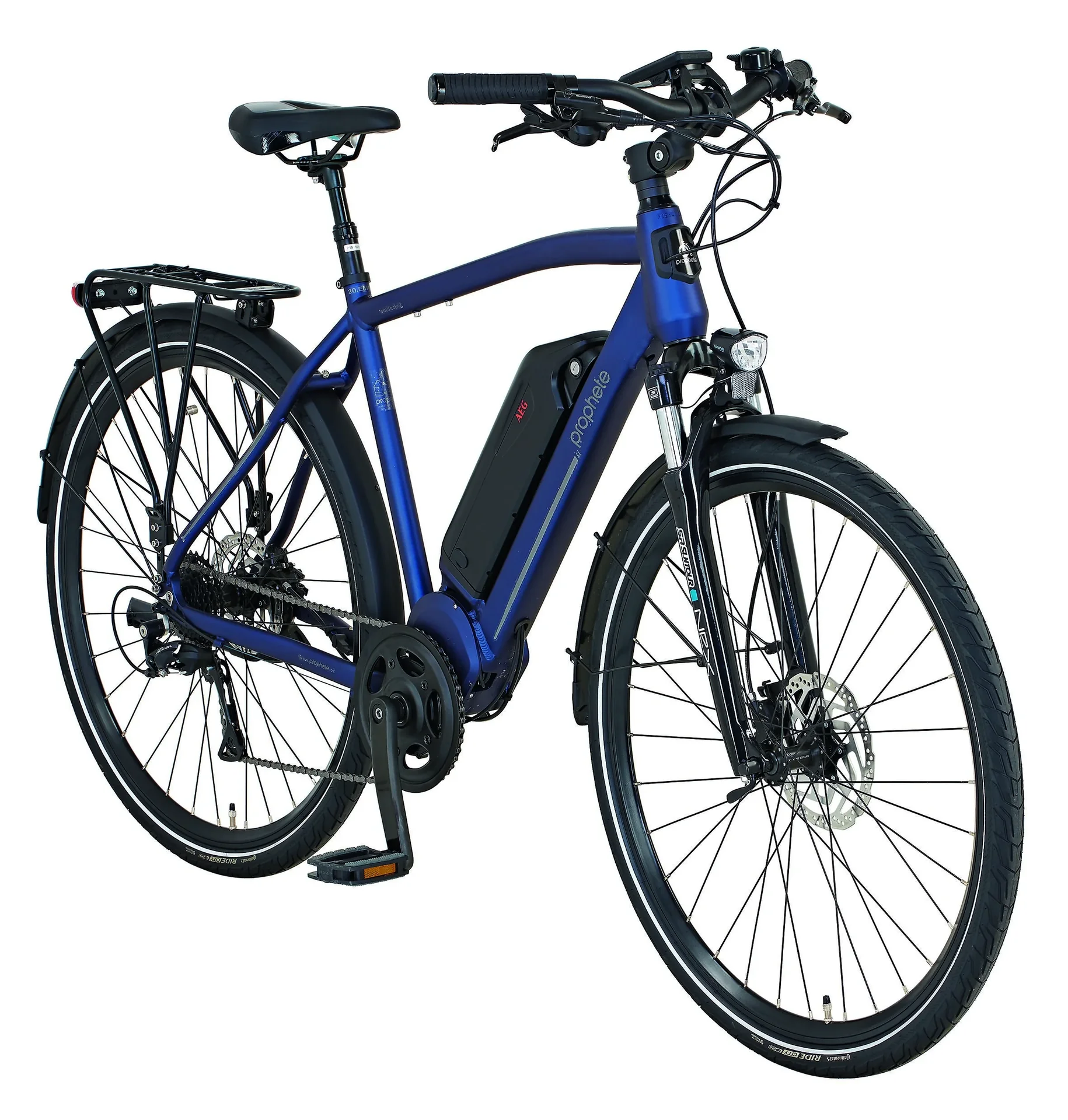 Herren Trekking E-Bike, 28 Zoll, Rahmenhöhe 52 cm, 8 - Gang Kettenschaltung, blau, ENTDECKER 21.EMT.10 - 0