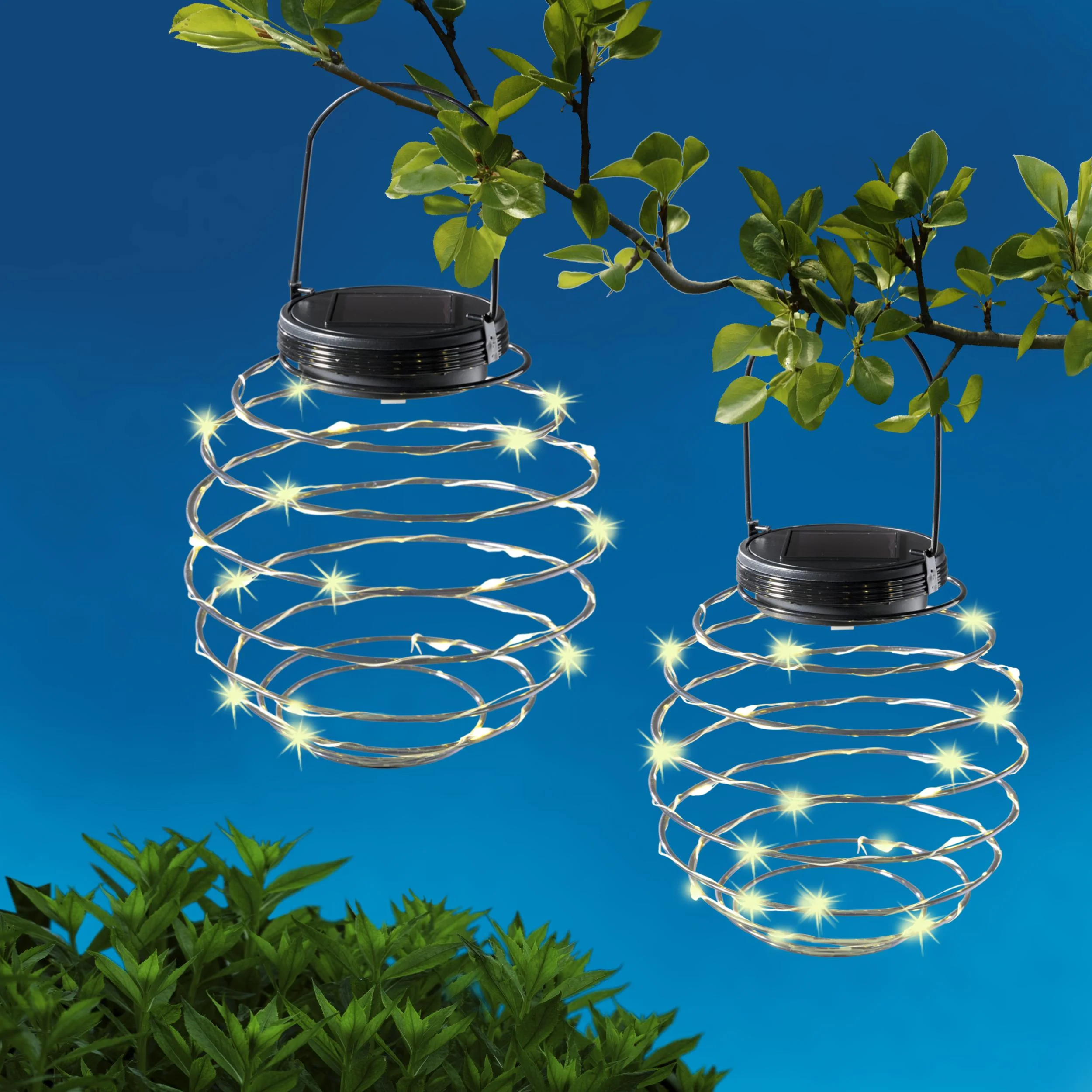 Solar LED Spirallaternen - 2 Stück - 0