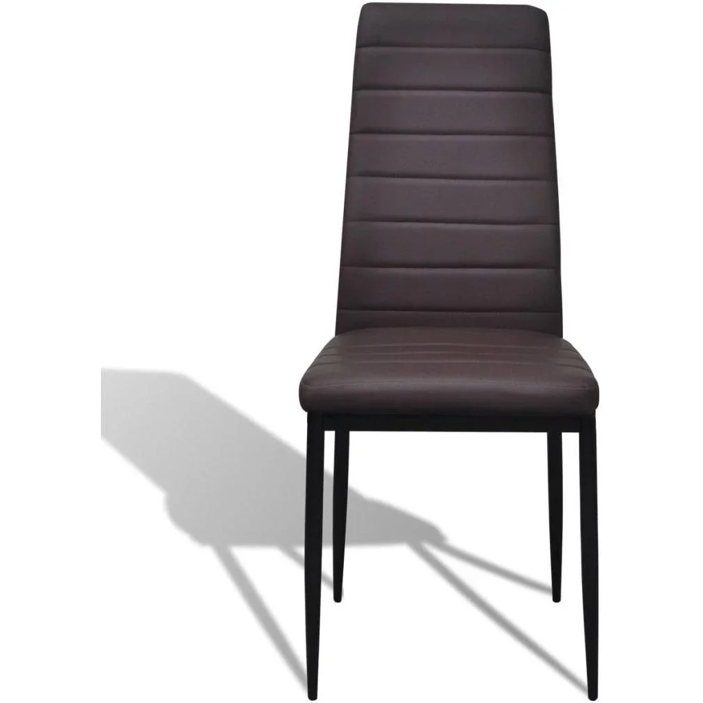 Esszimmerstühle 4 Stück Kunstleder braun - 1