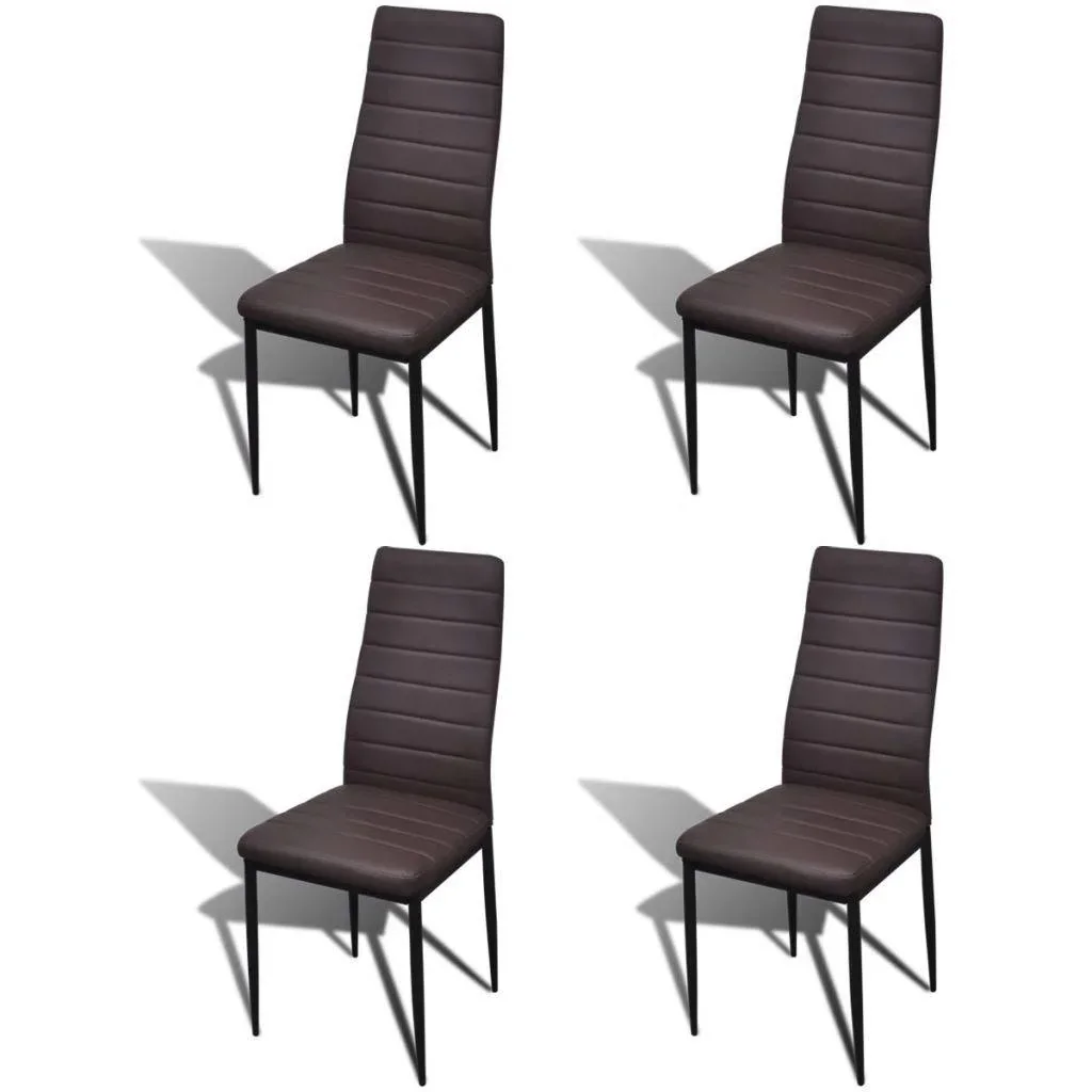 Esszimmerstühle 4 Stück Kunstleder braun - 2