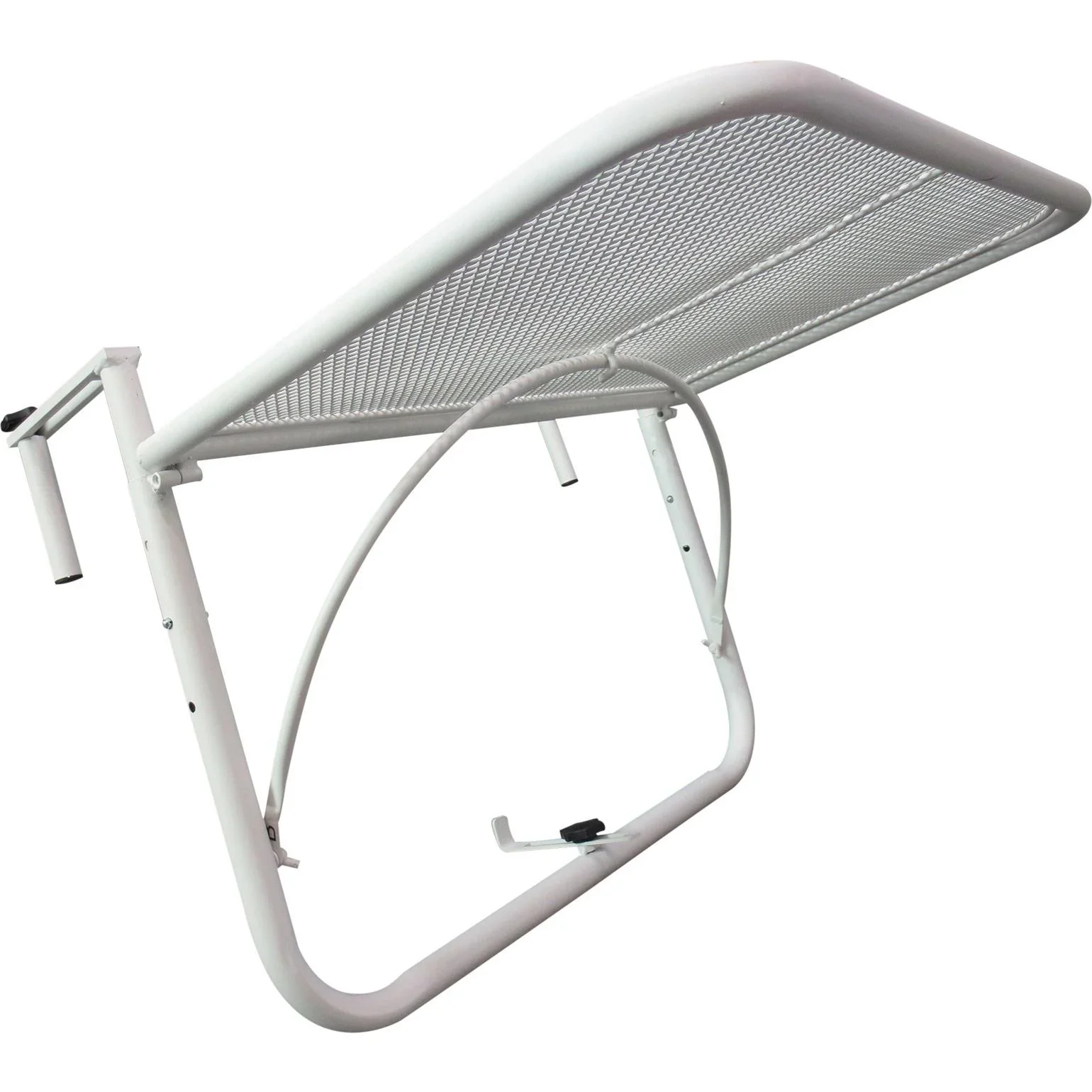Balkonhängetisch Hängetisch höhenverstellbar viereckig Terrasse Metall Weiß L60 x B56,5 x H45 cm - 0