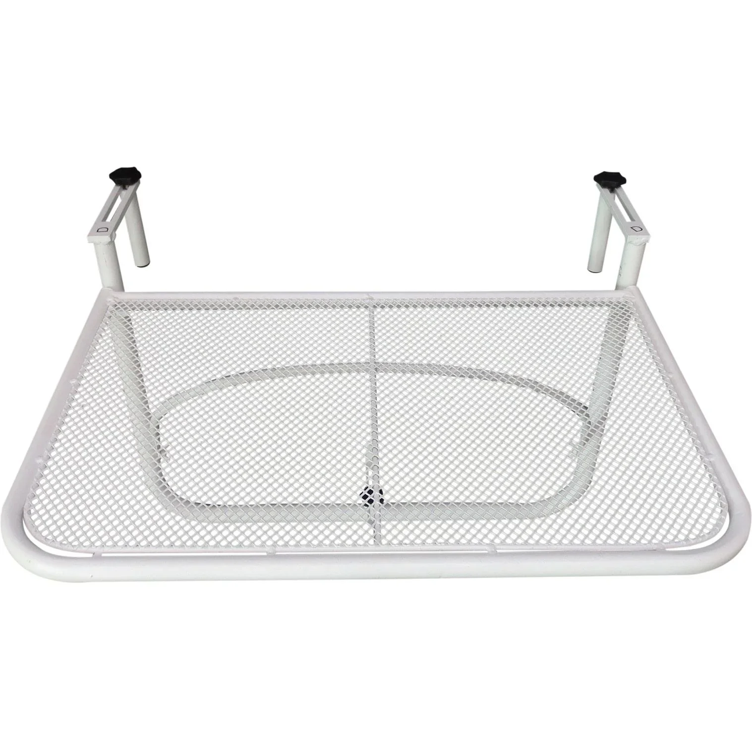 Balkonhängetisch Hängetisch höhenverstellbar viereckig Terrasse Metall Weiß L60 x B56,5 x H45 cm - 3