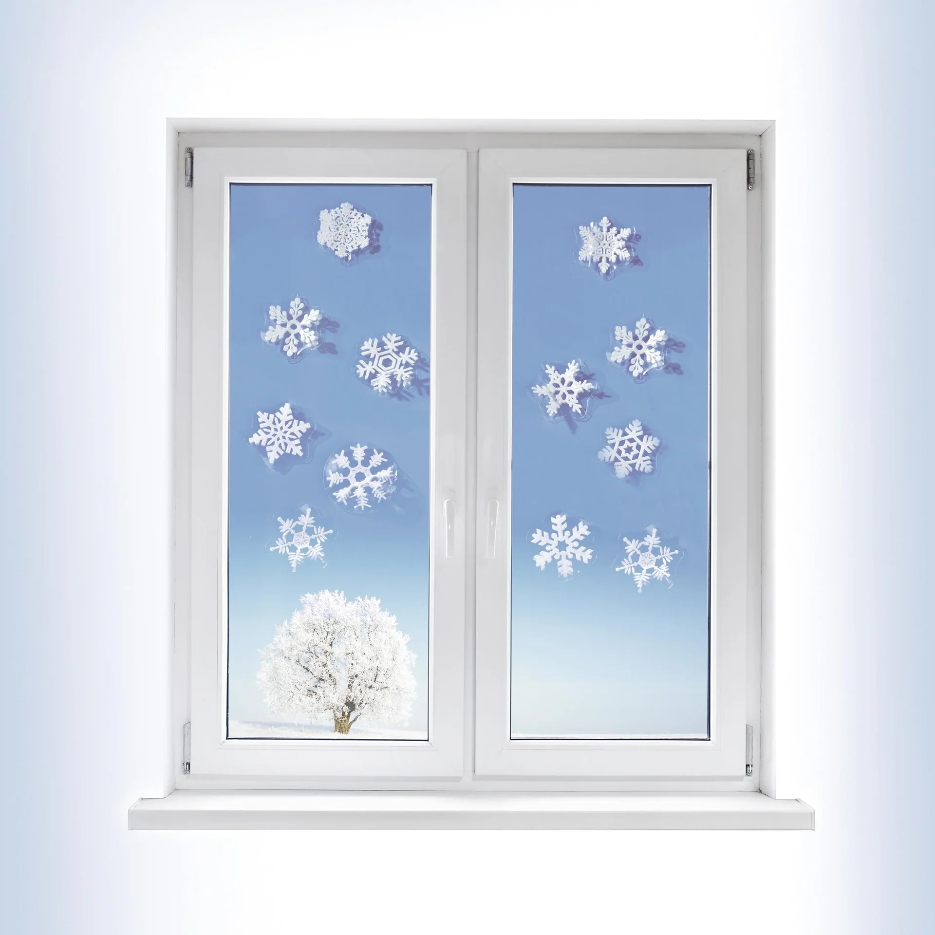 Dekosticker, Schneeflocken 3D 12er Set - 0