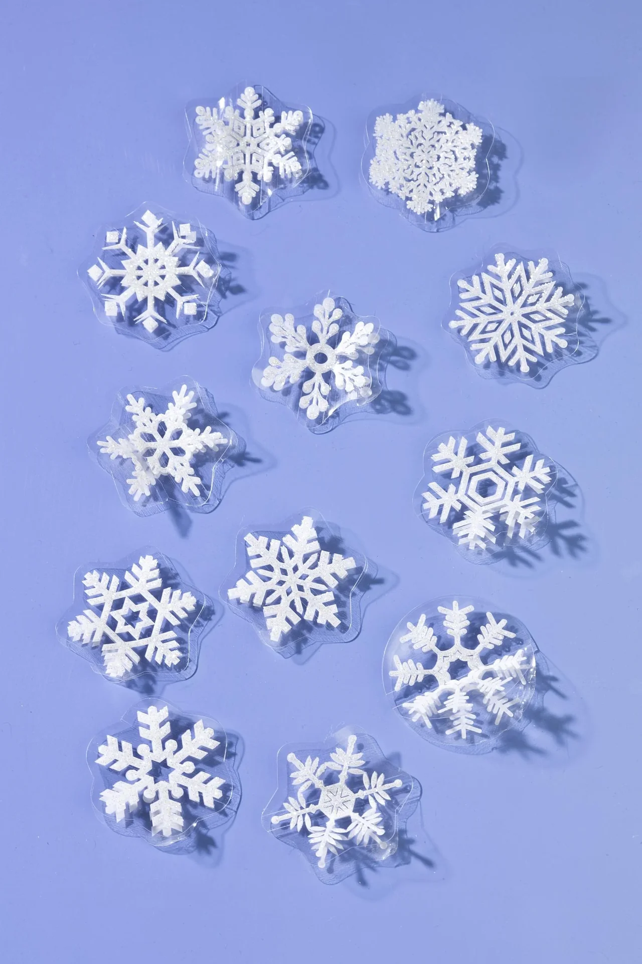 Dekosticker, Schneeflocken 3D 12er Set - 2