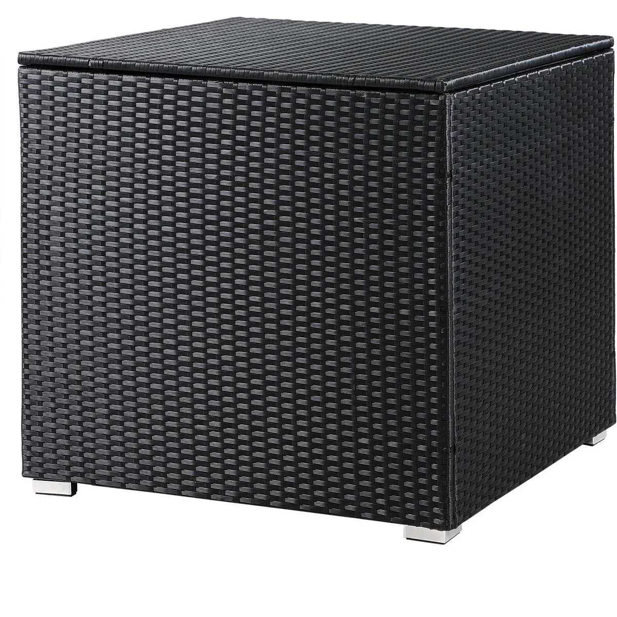 Aufbewahrungsbox - Kissen, Garten - Poly-Rattan - Schwarz - 75x75x70cm - 0