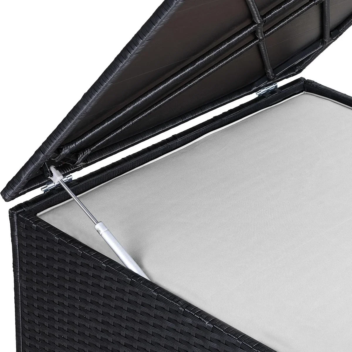 Aufbewahrungsbox - Kissen, Garten - Poly-Rattan - Schwarz - 75x75x70cm - 6