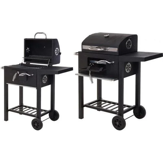 Vargan Holzkohlengrill / Barbecue - mit Tisch - auf Rädern - 0