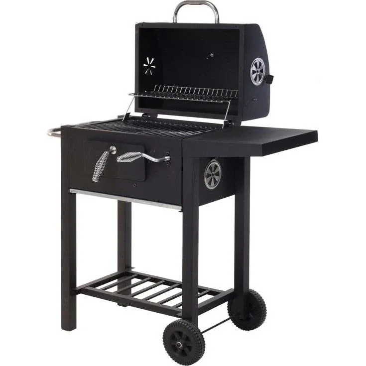 Vargan Holzkohlengrill / Barbecue - mit Tisch - auf Rädern - 1