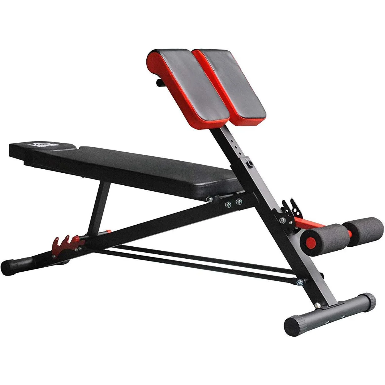 Hantelbank Fitnessbank Schrägbank Multifunktion Bauchtrainer Verstellbar Edelstahl Schwarz 64 x 146 x 73,5-85 cm - 1