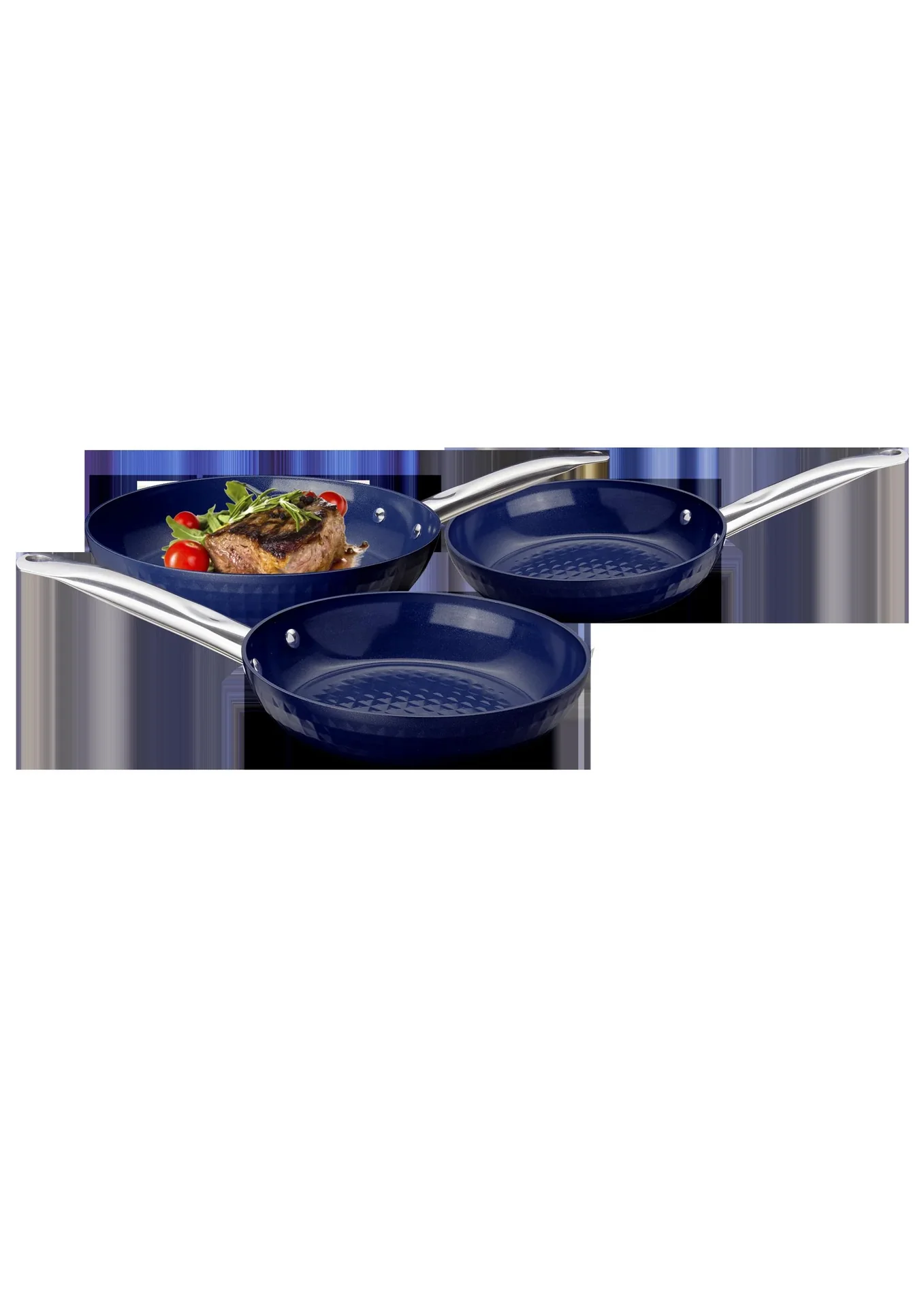 Pfannen-Set "Prestige" mit Diamant-Antihaftbeschichtung, blau, 3-teilig - Ø 20 cm / 24 cm/ 28 cm - 0