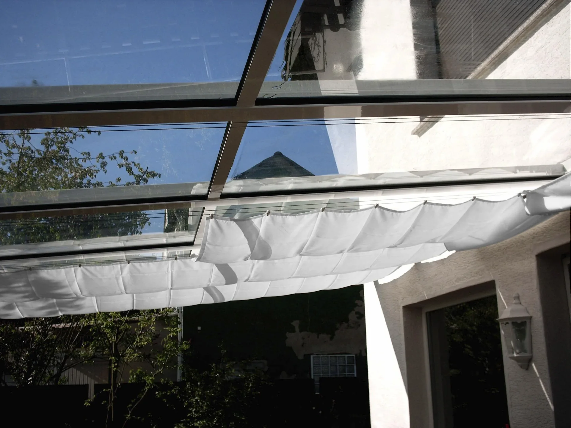 Seilspann-Sonnensegel weiss 330 x 96cm - 2