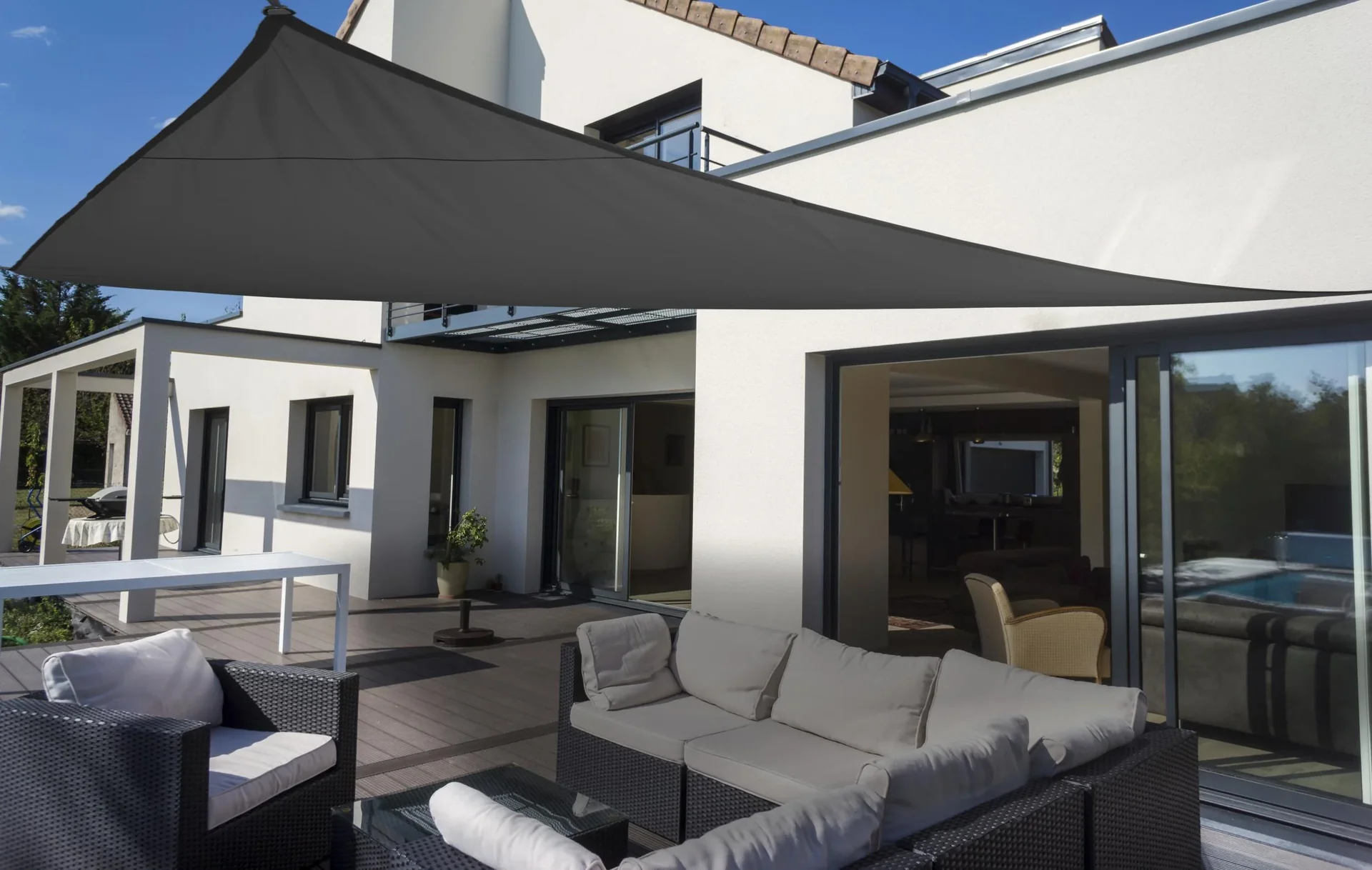 Dreieck-Sonnensegel wasserabweisend anthrazit 460 x 460 x 460cm - 0