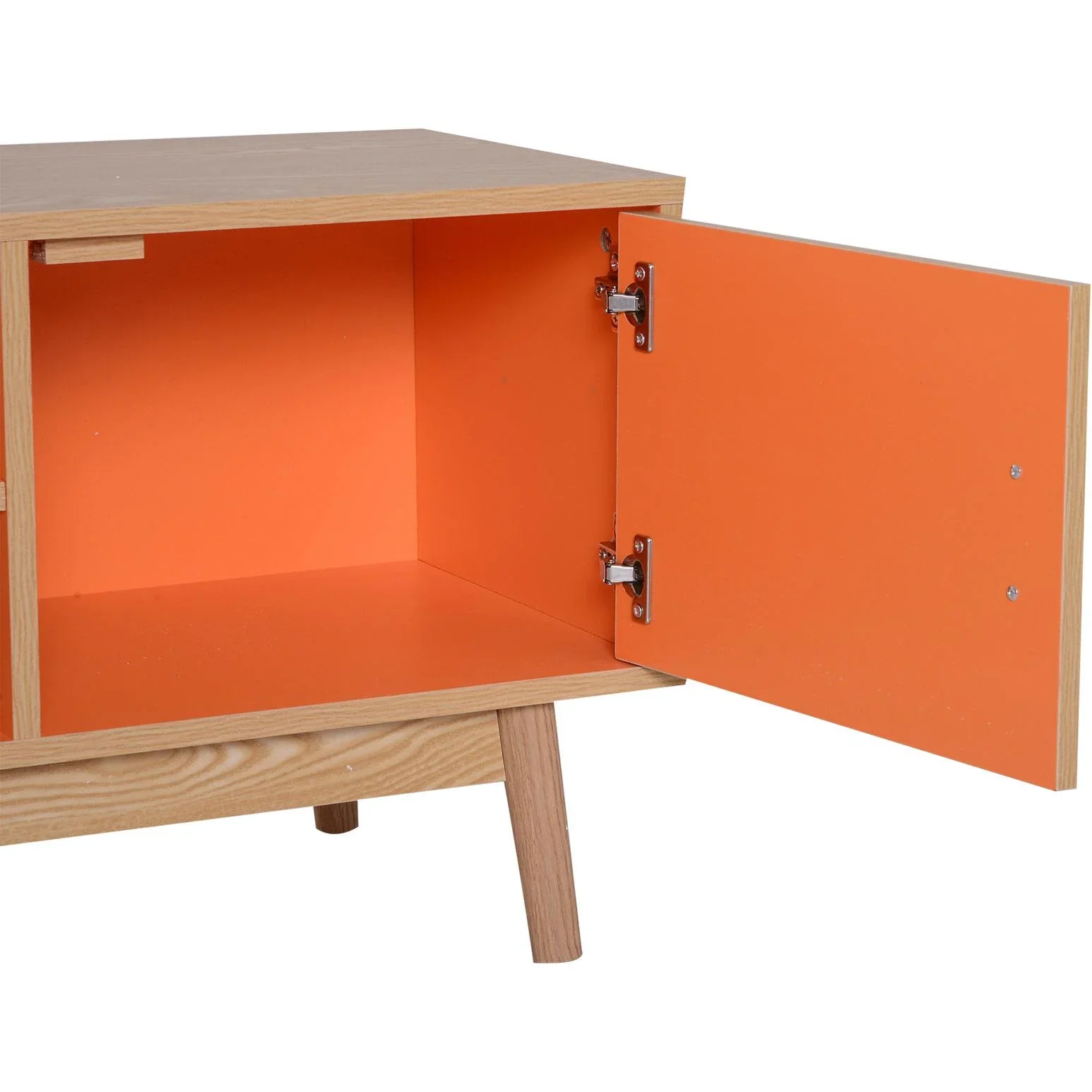 Fernsehtisch Fernsehschrank Lowboard TV-Schrank Retro-Stil Holz 130 x 38 x 46,5 cm - 0