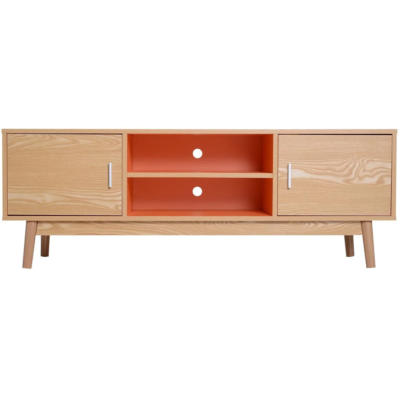 Fernsehtisch Fernsehschrank Lowboard TV-Schrank Retro-Stil Holz 130 x 38 x 46,5 cm - 1