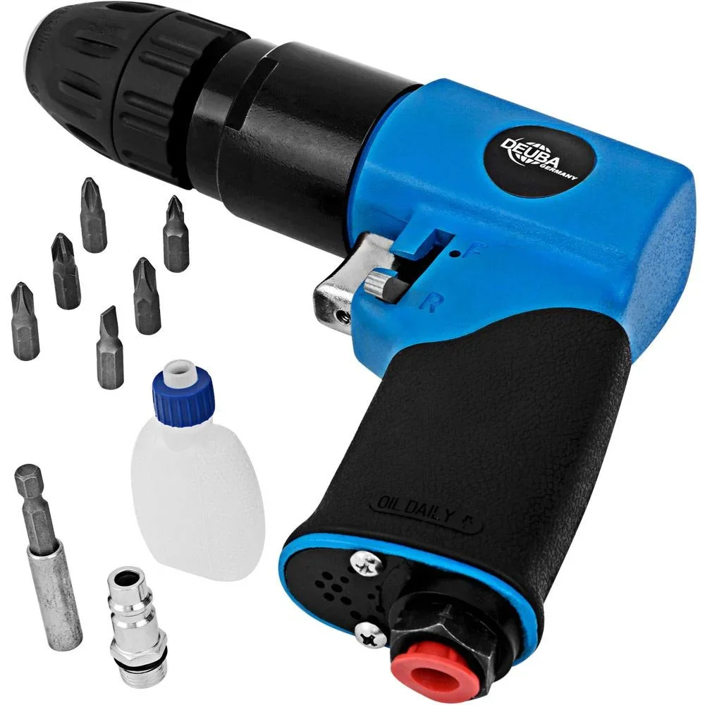 Pneumatisches Bohrerset 20-teilig mit Zubehör und Koffer - 0