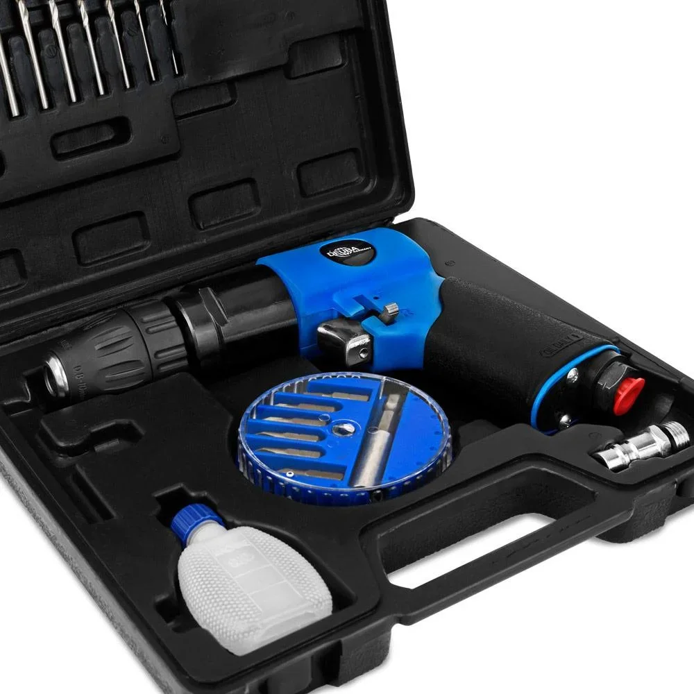 Pneumatisches Bohrerset 20-teilig mit Zubehör und Koffer - 2