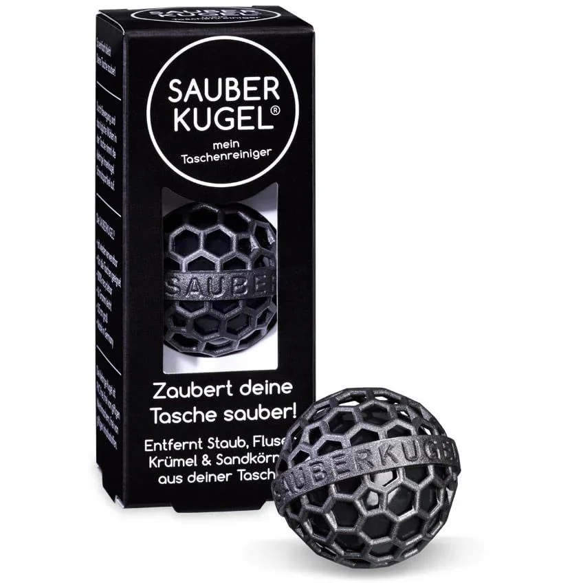 Sauberkugel - Taschenreiniger - Reinigungskugel - Schwarz - Wiederverwendbar - 3er-Pack - 3