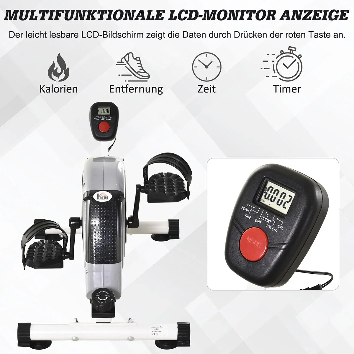 Heimtrainer mit LCD-Display grau - 0