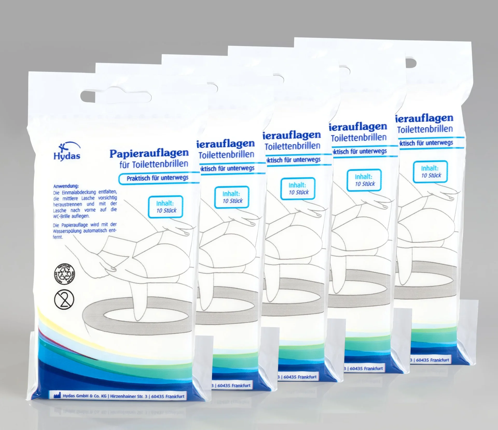 Toilettenbrillenabdeckung 10 Stück, Einweg, 5er-Pack - 6