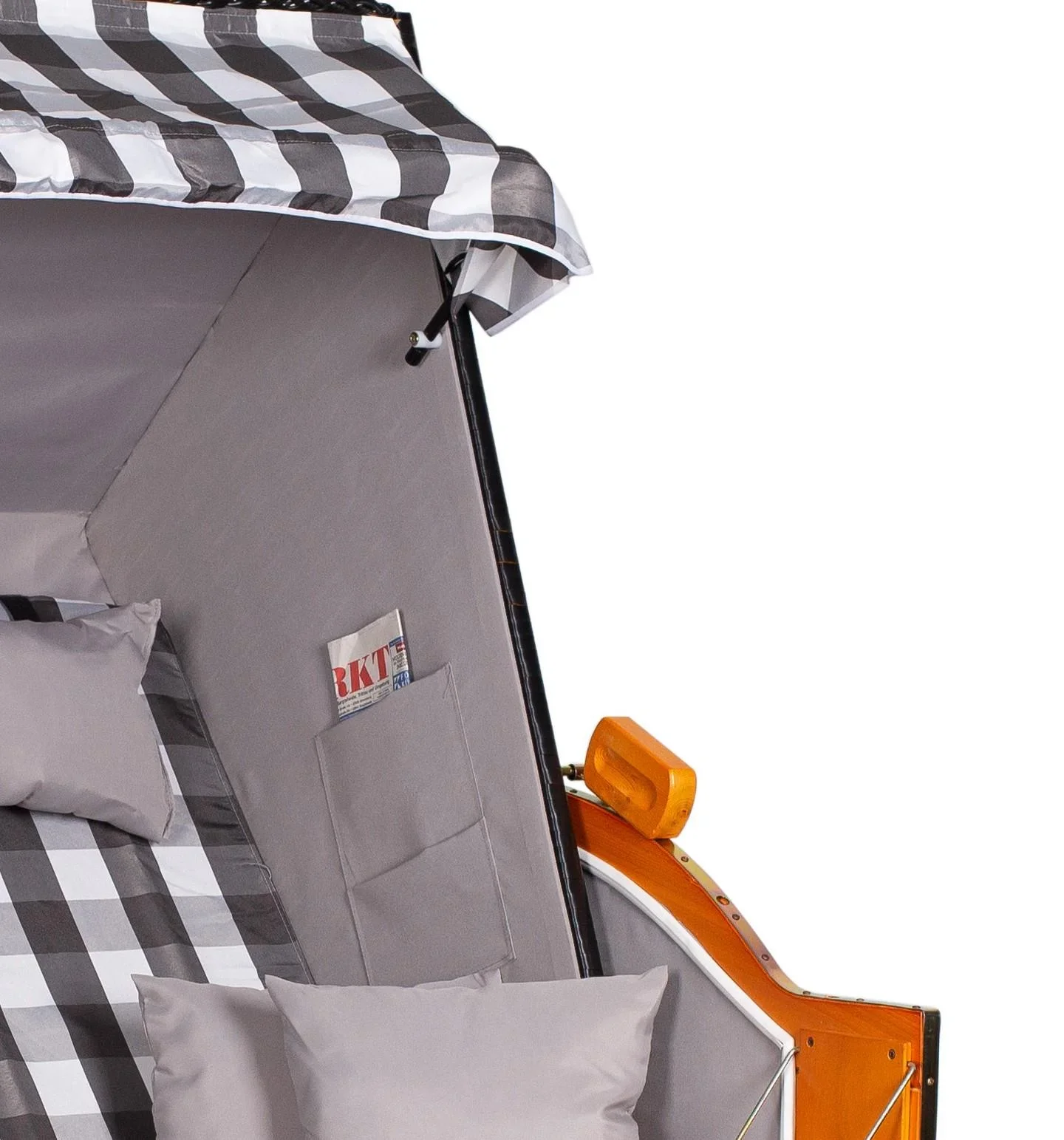 Strandkorb "Ostsee" kariert grau/weiss - 1