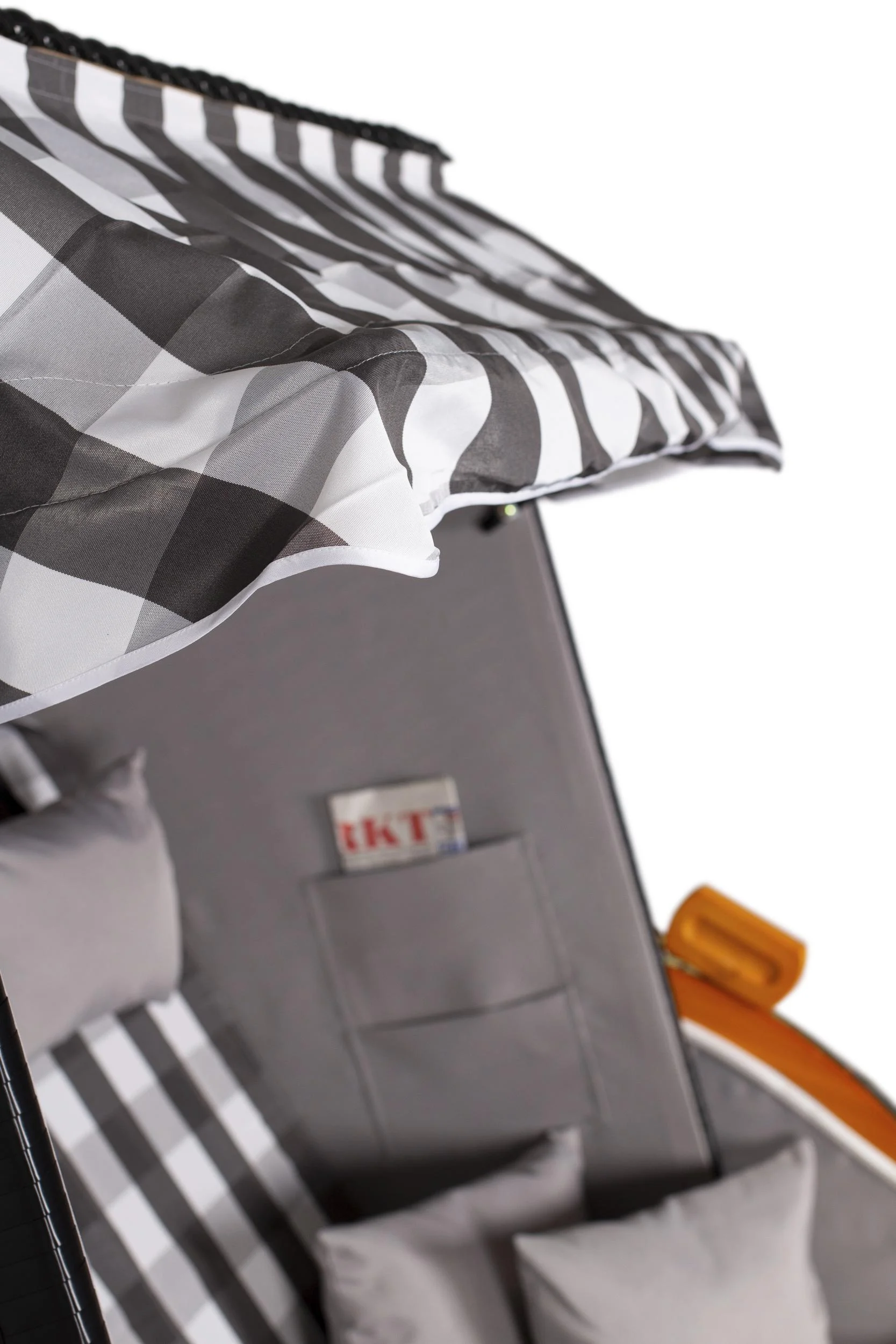 Strandkorb "Ostsee" kariert grau/weiss - 2