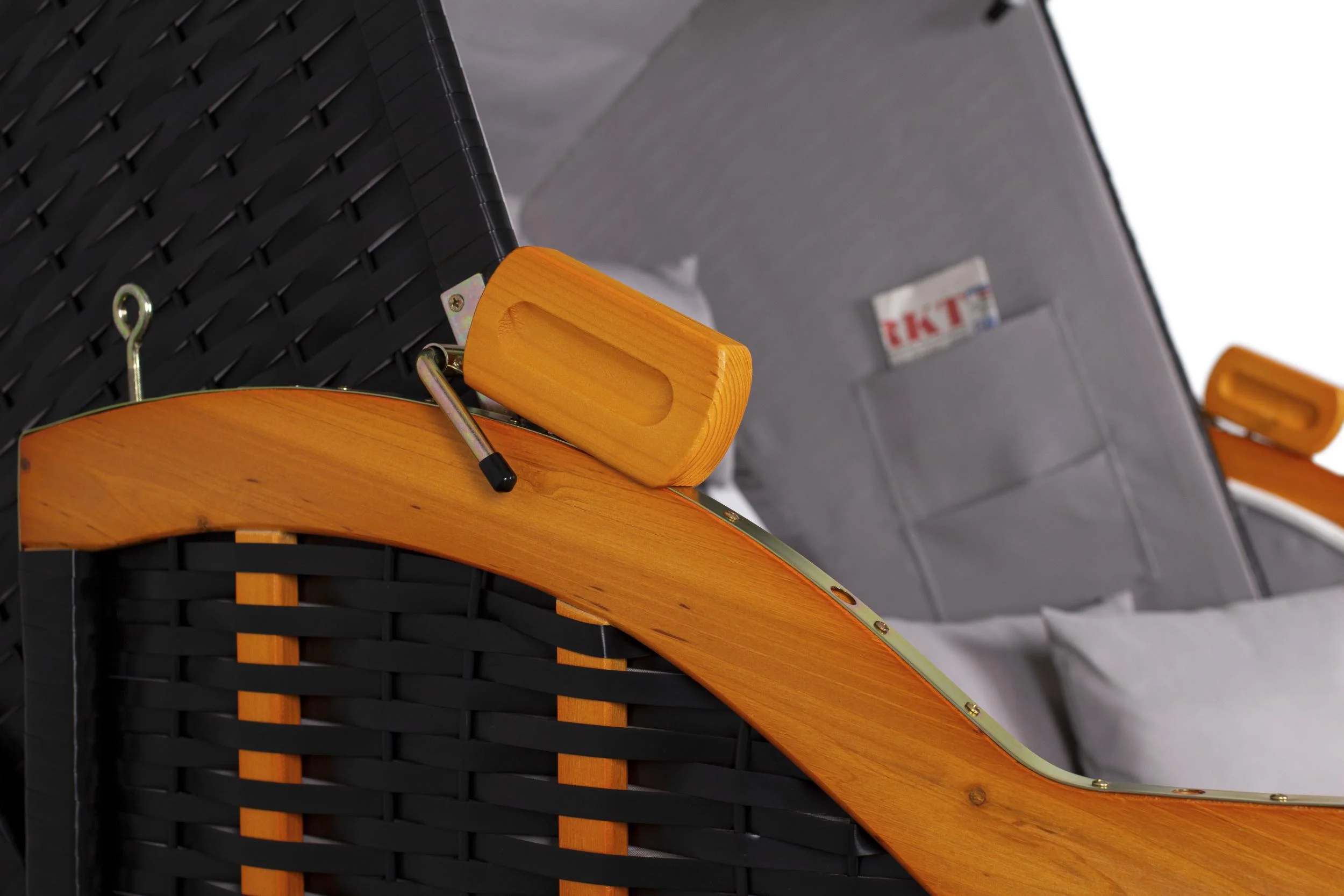 Strandkorb "Ostsee" kariert grau/weiss - 3