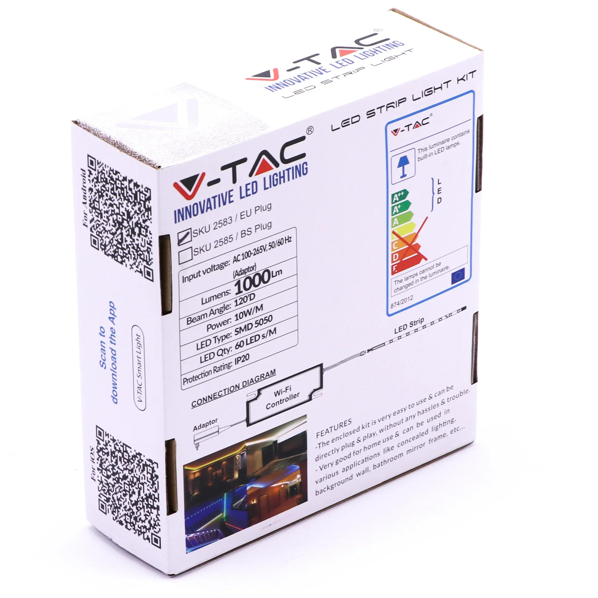 Smarthome VT-5050 Wifi LED-Streifen RGB - 5M - Funktioniert mit Amazon Alexa und Google Home Assistant - 1