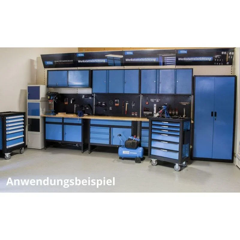 Stahlwerkzeugtafel GL1200 - Gelocht - 55x120x2 cm - Schwarz - 1
