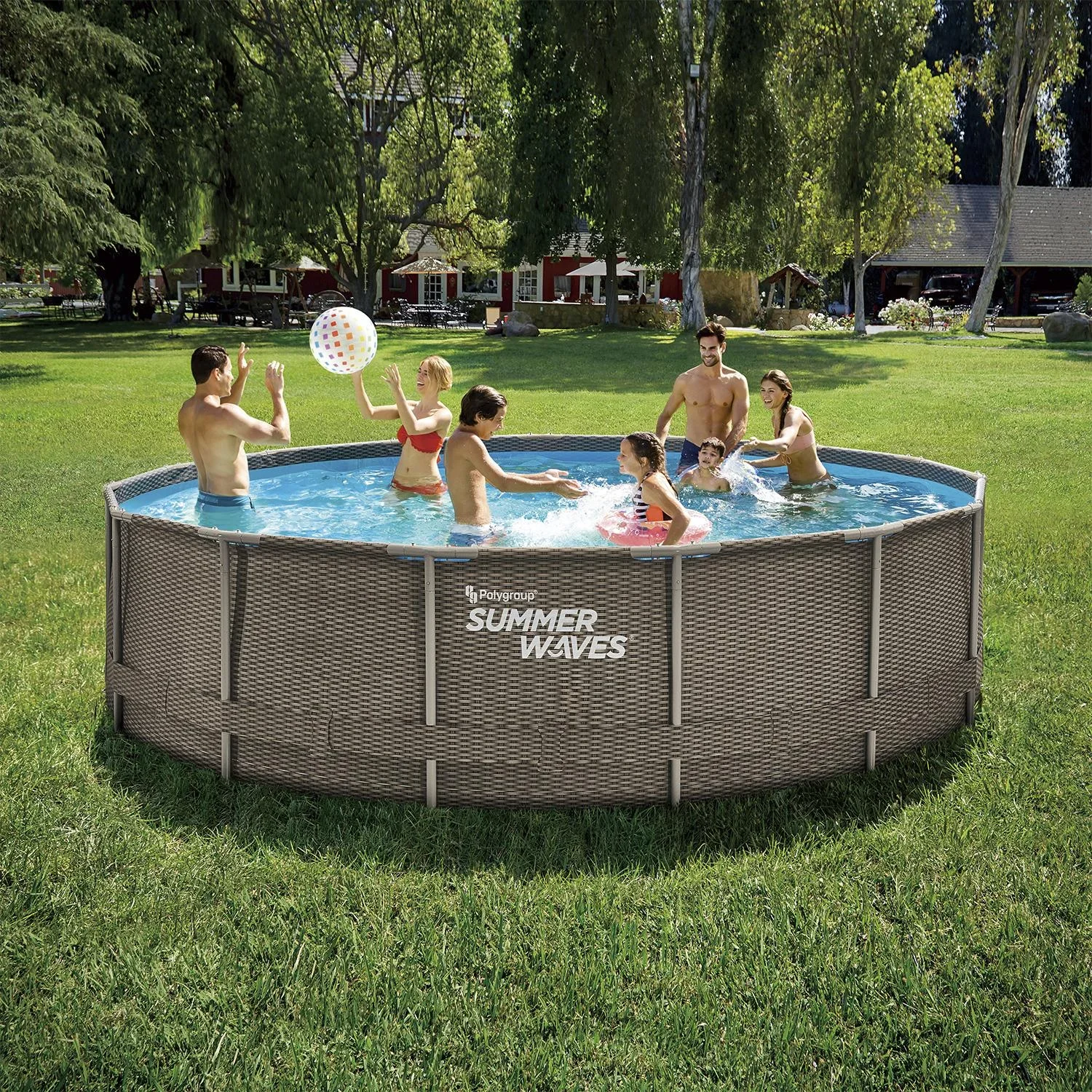 Active Frame Pool Ø457 x 106 cm rattan braun - 10
