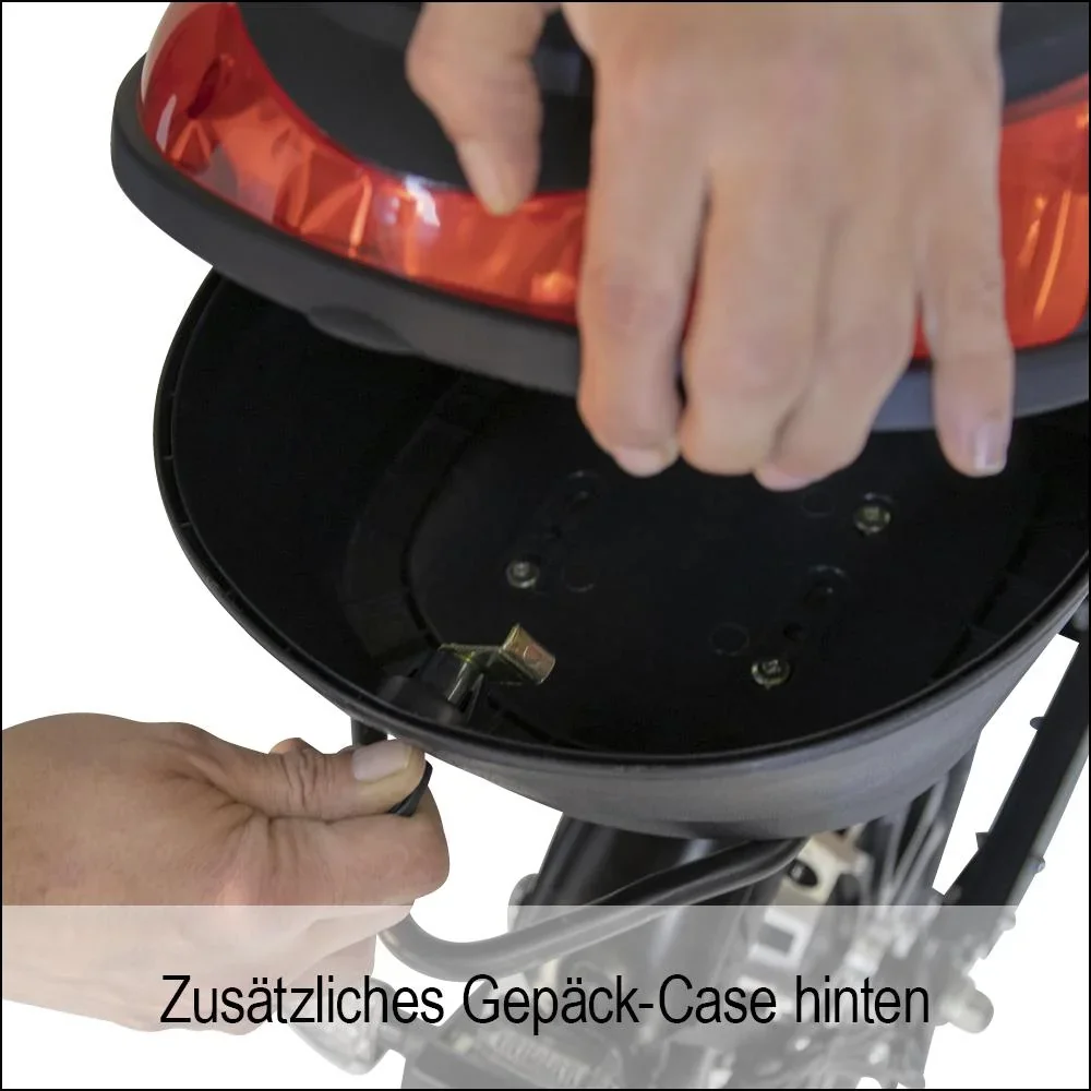 E-Roller "Revoluzzer" Safety 20 km/h inklusive Blinkanlage und Gepäck-Case schwarz - 0