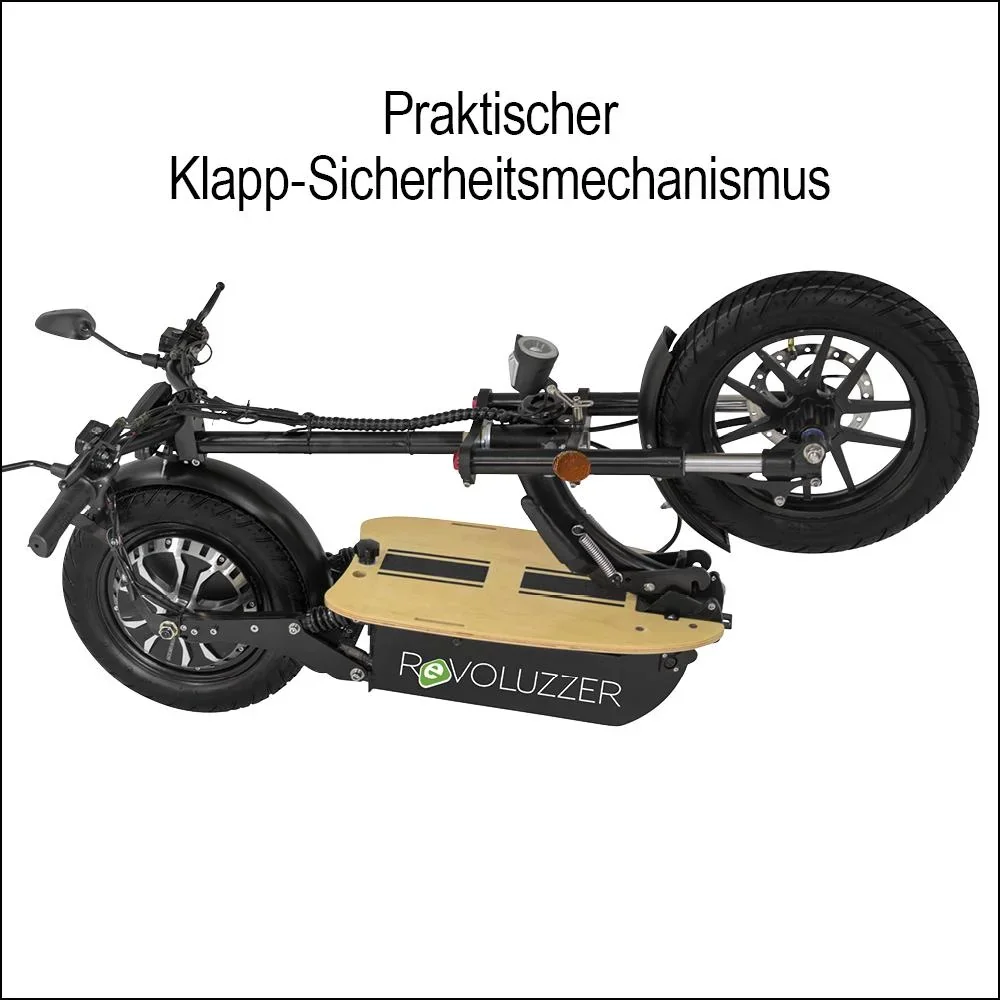 E-Roller "Revoluzzer" Safety 20 km/h inklusive Blinkanlage und Gepäck-Case schwarz - 2