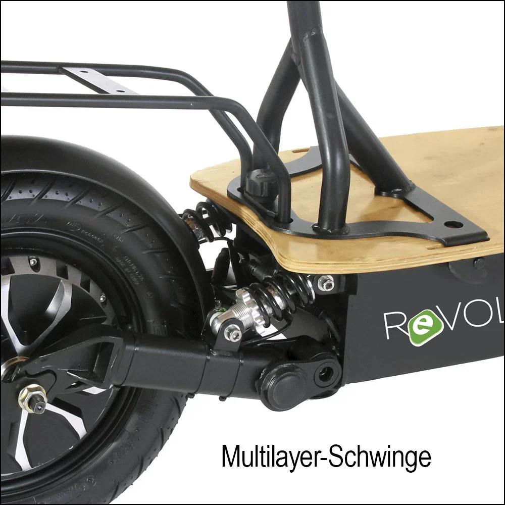 E-Roller "Revoluzzer" Safety 20 km/h inklusive Blinkanlage und Gepäck-Case schwarz - 6