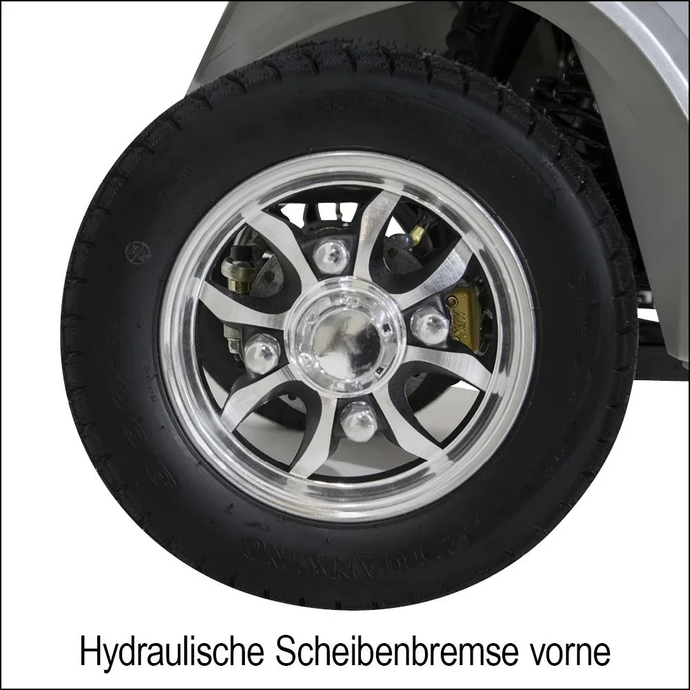 4-Rad E-Mobil Palermo 25 km/h silber inklusive Wind- und Wetterschutz - 2