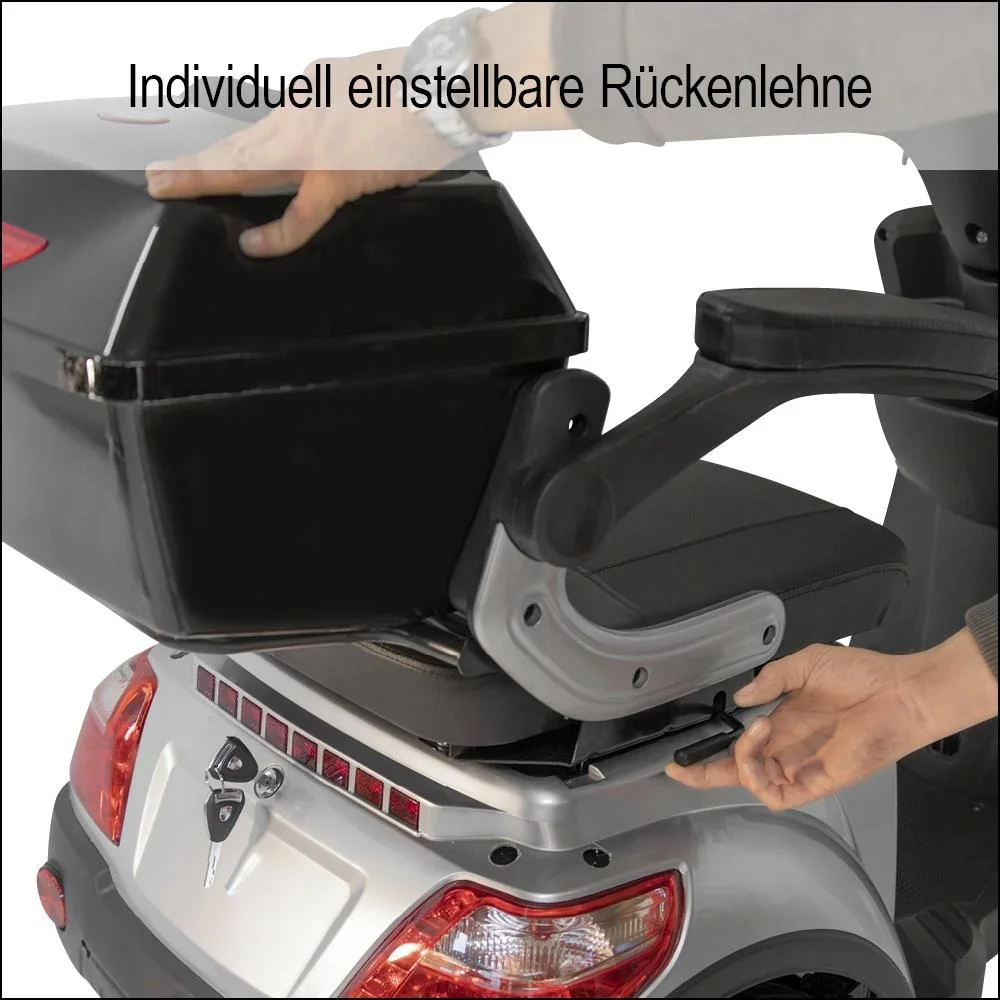 4-Rad E-Mobil Palermo 25 km/h silber inklusive Wind- und Wetterschutz - 6