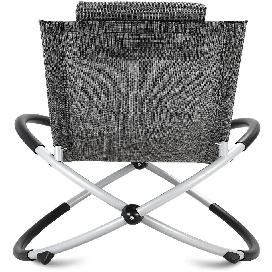 Klappbare Liege mit Schaukelfunktion - grau - 170x75x82 cm - 1