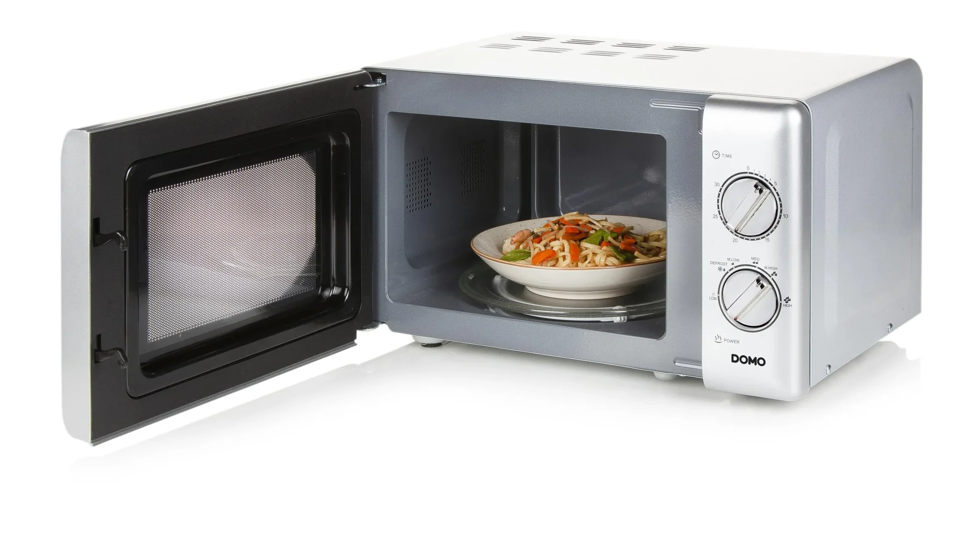 Mikrowelle "DO3020", mit Auftaufunktion und Timer, 20 Liter, 6 Leistungsstufen, Silberfarben, 700 Watt - 2